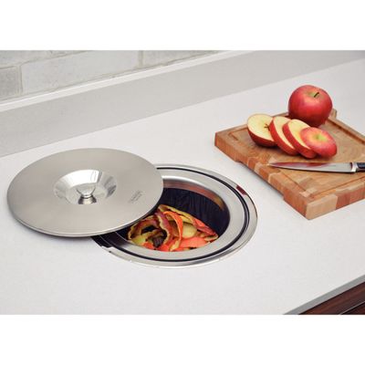 Lixeira de Embutir Tramontina Clean Round em Aço Inox com Balde Plástico 5 L