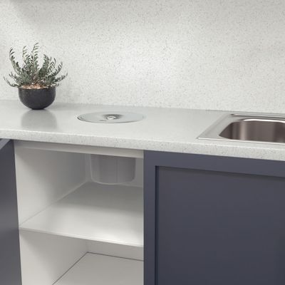 Lixeira de Embutir Tramontina Clean Round em Aço Inox com Balde Plástico 5 L