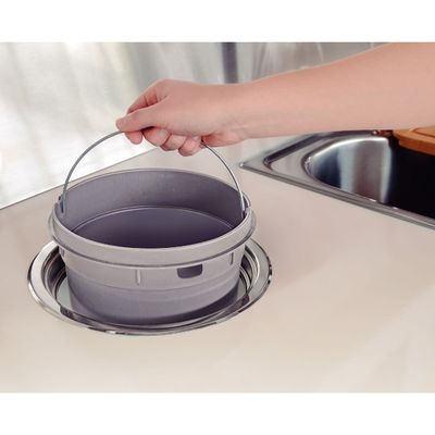 Lixeira de Embutir Tramontina Clean Round em Aço Inox com Balde Plástico 5 L