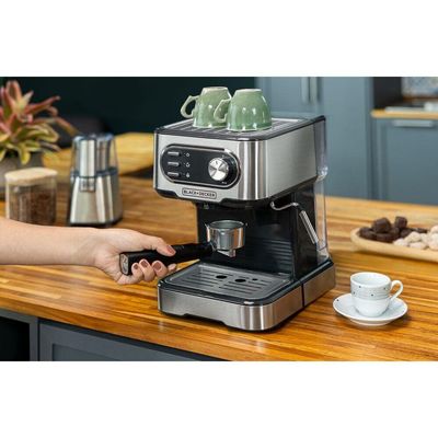Cafeteira Espresso CE1100G Gourmand Gris 1100W Multifunções 1,5L Inox Black+Decker Inox / 220V