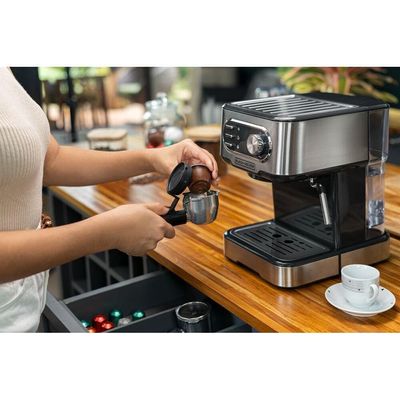 Cafeteira Espresso CE1100G Gourmand Gris 1100W Multifunções 1,5L Inox Black+Decker Inox / 220V