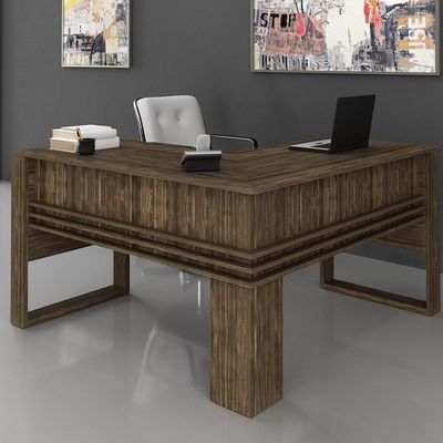 Mesa Angular para Escritório Home Office ME4145 MDP Nogal - Gran Belo