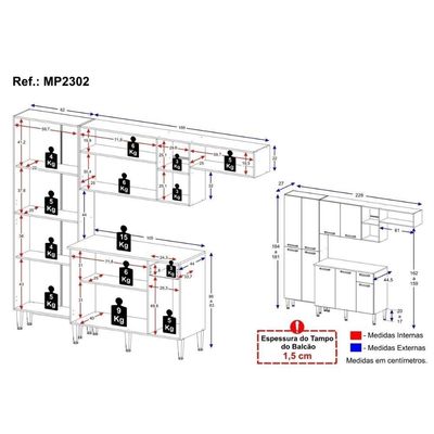 Armário De Cozinha Compacta Modulada Versatile Multimóveis Mp2302 Preto/lacca Fumê Preto/lacca Fumê