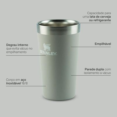 Copo Térmico Stanley Sem Tampa 354ml Black