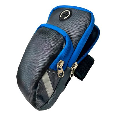 Bolsa Braçadeira Esportiva Impermeável com 2 Bolsos e Saída para Fone – Ajustável para Corrida e Academia
