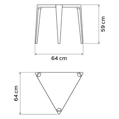 Kit 6 Mesas Plásticas Triangulares Infantil Amarela 64x59cm Tramontina Sofia Brincar Estudar