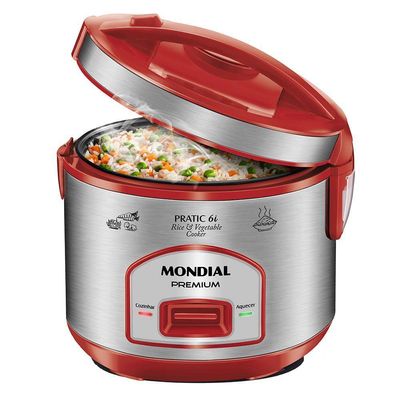 Panela Elétrica Mondial Pratic 6I Vermelho/Inox 127V 110V