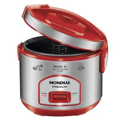 Panela Elétrica Mondial Pratic 6I Vermelho/Inox 127V 110V