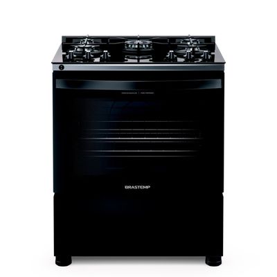 Fogão a Gás de Piso 5 Bocas Brastemp Mesa de Vidro - BFS5VCE Preto / Bivolt