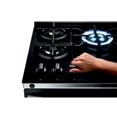 Fogão a Gás de Piso 5 Bocas Brastemp Mesa de Vidro - BFS5VCE Preto / Bivolt