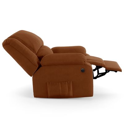 Poltrona do Papai Reclinável Melim Power Elétrica Veludo Terracota FH1 - D'Rossi