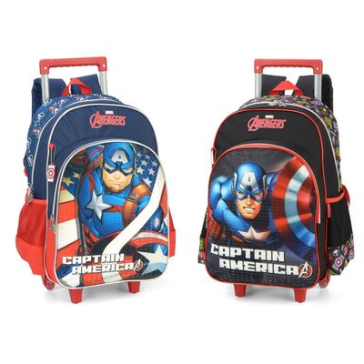 Mochila Rodas Escolar Infantil Capitão América Luxcel 39556 Preto