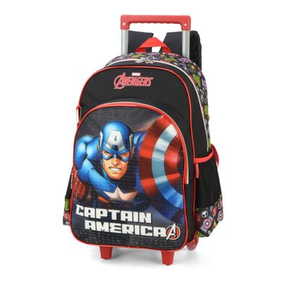 Mochila Rodas Escolar Infantil Capitão América Luxcel 39556 Preto