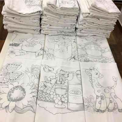 Pano De Prato Lomaer Sacaria Estampado Tradicional 12 Unidades Branco