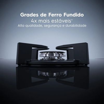Cooktop 5 Bocas a Gás Electrolux Mesa Vidro Expert ChamaPrecisa e Grade Ferro Fundido (KE5GW) - Bivolt