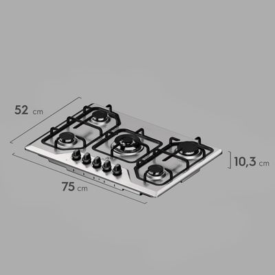 Cooktop Gás 5 Queimadores ke5xc Tripla Chama Inox Electrolux mesmas medidas do (Gf75x e Gt75x)