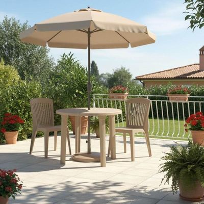 Mesa Plástica Desmontável Areia Tramontina Cassino Guarda-Sol Jardim Quiosque