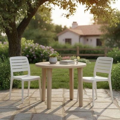 Mesa Plástica Desmontável Areia Tramontina Cassino Guarda-Sol Jardim Quiosque