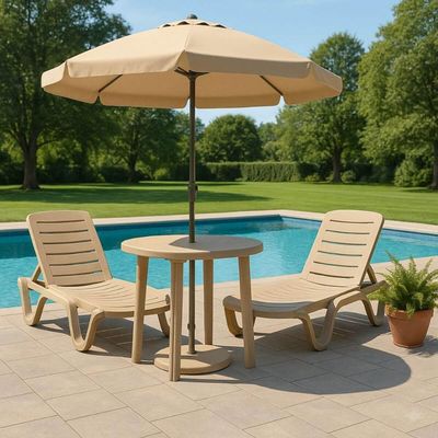 Mesa Plástica Desmontável Areia Tramontina Cassino Guarda-Sol Jardim Quiosque