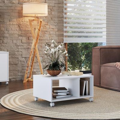 Mesa de Centro Com Nichos B59 Branco Emovell
