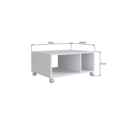 Mesa de Centro Com Nichos B59 Branco Emovell