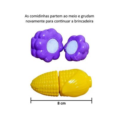 Kit Cozinha Infantil Frutas e Legumes Crec Crec com Velcron