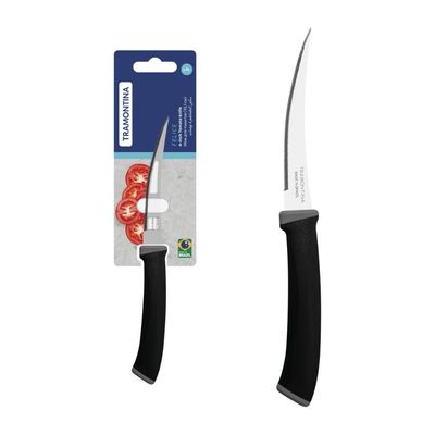 Faca para Tomate Tramontina Felice com Lâmina em Aço Inox e Cabo de Polipropileno Preto 4 polegada