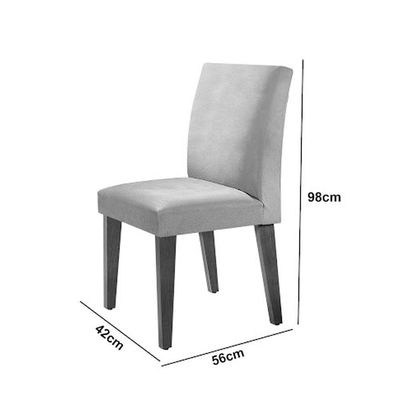 Mesa Olimpia 120mm Mdf Vidro Canto Reto Com 4 Cadeiras