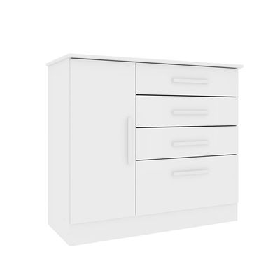 Cômoda 4 Gavetas com Sapateira Chicago Tcil NEVE