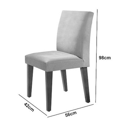 Mesa Olimpia 120mm Mdf Vidro Canto Reto Com 4 Cadeiras