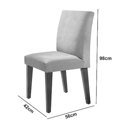 Mesa Olimpia 120 Mdf Vidro Canto Copo Com 4 Cadeiras