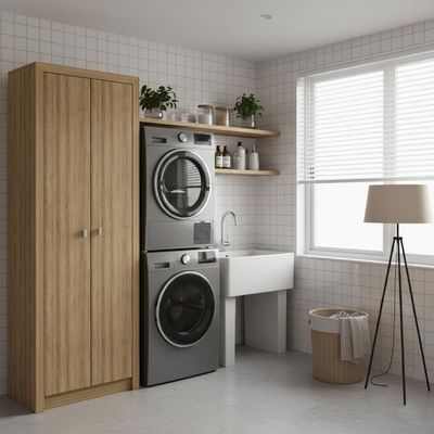 Armário Multiuso 60x171,5cm com 2 Portas e 4 Prateleiras AM3113 Amêndoa