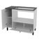 Balcão Cozinha Cooktop 5 Bocas Branco com 2 Portas e Nicho Para Forno ou Forno-Microondas BL3316