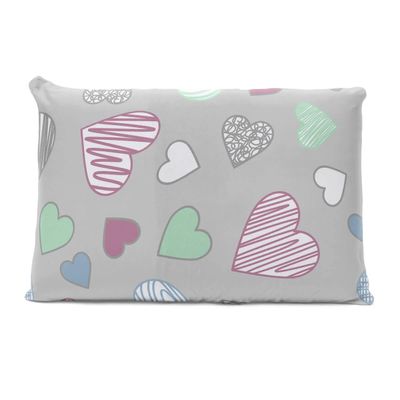 Fronha Avulsa KazzaVip Malha 100% Algodão Basic Amores Estampada Rosa