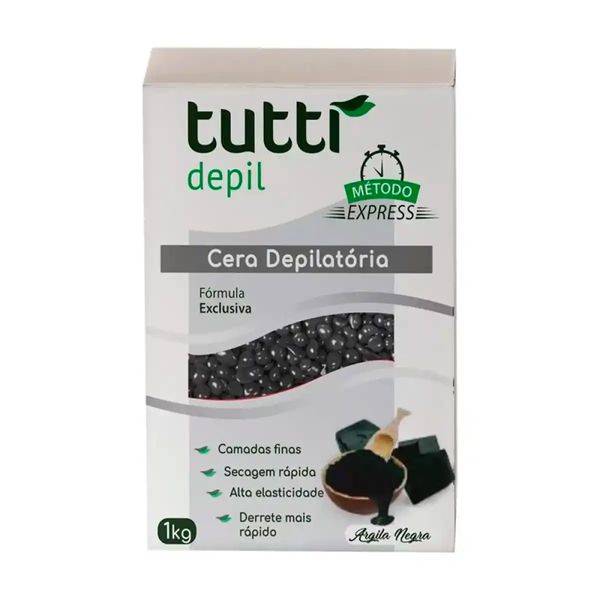 Cera Depilatória Argila Negra Granulada Tutti 1Kg
