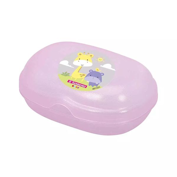 Saboneteira Infantil Sanremo de Plástico Rosa