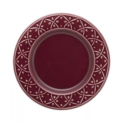 Prato de Sobremesa Oxford Mendi Corvina Bordô 20cm