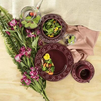 Prato de Sobremesa Oxford Mendi Corvina Bordô 20cm