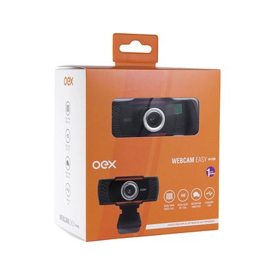 Webcam Oex Easy USB/P2 720p/30FPS Microfone Embutido Preto W200