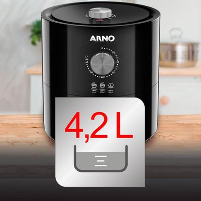 Fritadeira Elétrica Air Fryer Arno Airfry Ultra UFRP 4,2L Preta - 220V