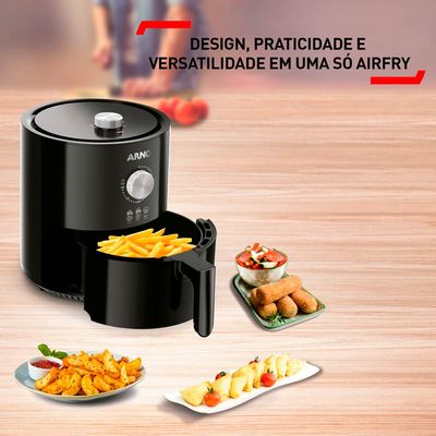 Fritadeira Elétrica Air Fryer Arno Airfry Ultra UFRP 4,2L Preta - 220V