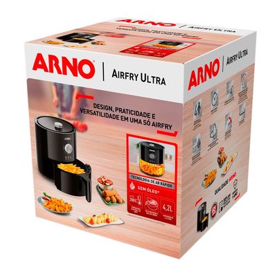Fritadeira Elétrica Air Fryer Arno Airfry Ultra UFRP 4,2L Preta - 220V