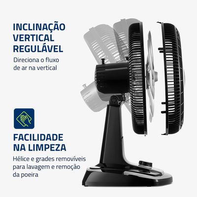 Ventilador de Mesa Mondial 8 Pás Vtx-50-8p - 50cm 127V