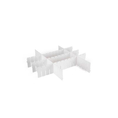 Divisória para Gaveta Arthi Plástico Cristal 5 Peças Branco