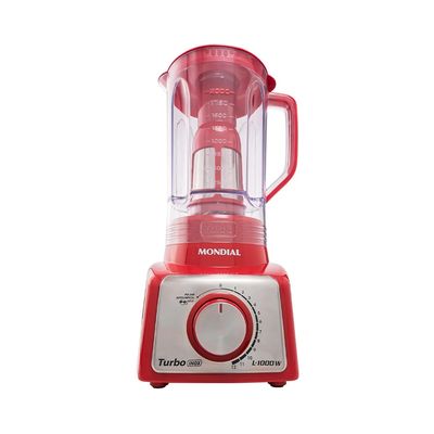 Liquidificador Turbo Mondial 127V 1000W Vermelho/Inox - L-1000 RI