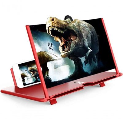Ampliador De Tela Hd 12"dobrável 4x Suporte De Suporte De Telefone Para Filmes vermelho