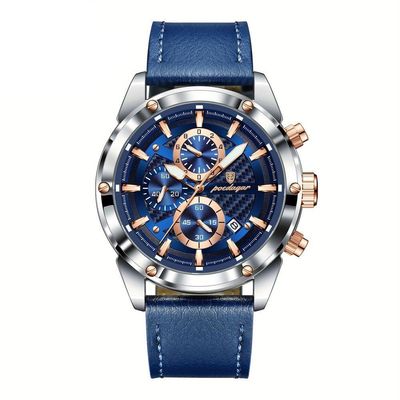Relógio De Pulso Masculino Com Movimento Quartzo Design Esportivo Azul