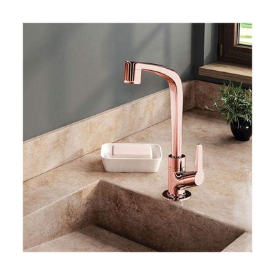 Torneira Lavatório Mesa Bica Alta Rose Gold Flatt 1195 F71 Lorenzetti