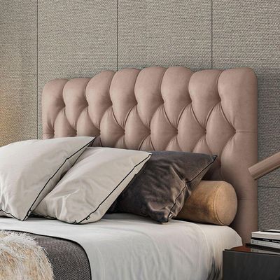 Cabeceira Estofada King 195 Cm Prisma Veludo Rose
