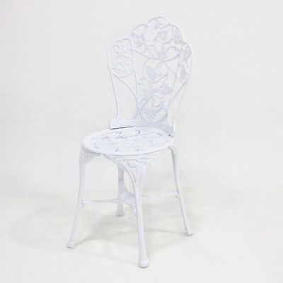 Mesa De Alumínio Fundido Com Cadeiras Sem Braços Para Jardim Branco